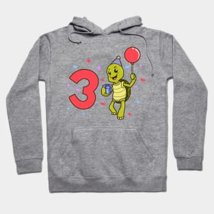 I am 3 with turtle - kids birthday 3 years old Hoodie